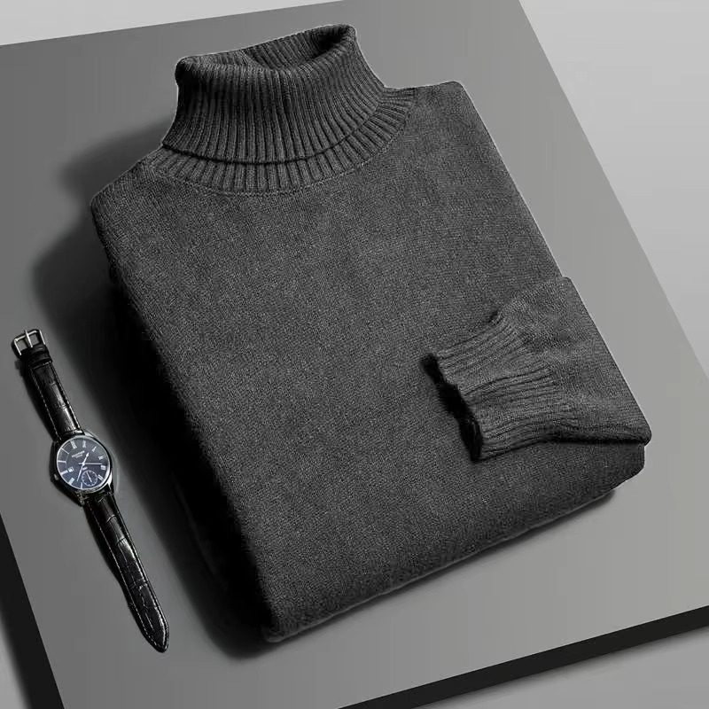 Pull Col Roulé Homme Premium Maille Haute Densité À Manches Longues Coupe Slim Pour Chaleur Quotidienne Et Style Moderne