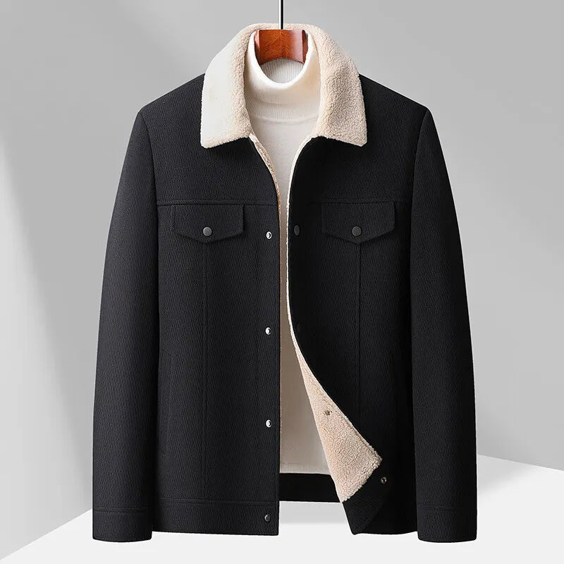 Veste Sherpa Nordique Chaude Et Légère Avec Col Revers Moderne Et Doublure Isolante Pour Un Style Polyvalent Hiver