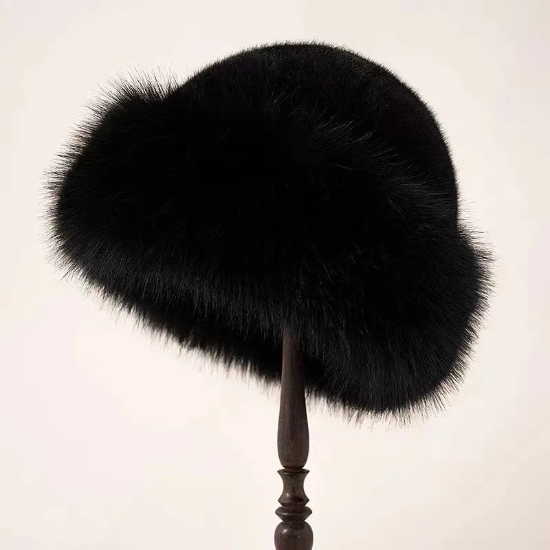 Chapeau En Fourrure Peluche Ivy Silhouette Arrondie Avec Bordure Peluche Pour Femme Hiver