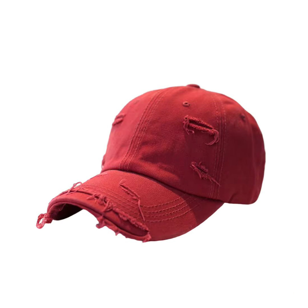 Casquette De Baseball Vintage Déchirée Avec Doublure Intégrée Pour Une Structure Robuste Et Visière Résistante