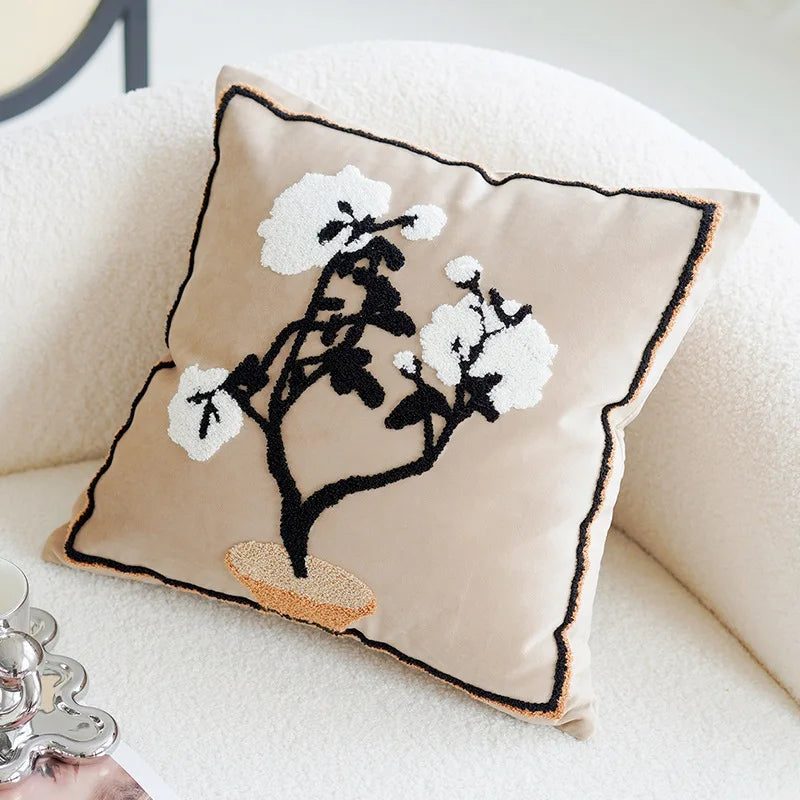 Housses De Coussin Aura Bohème Nordique Fusion Motifs Élégants Pour Salon Confort Et Style