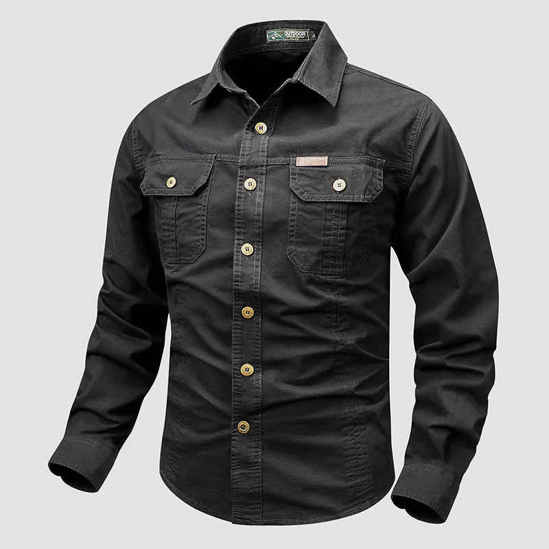 Chemise Homme Gabriel Outdoor Boutonnée Avec Poches Utilitaires Et Tissu Durable Amawinc Pour Randonnée