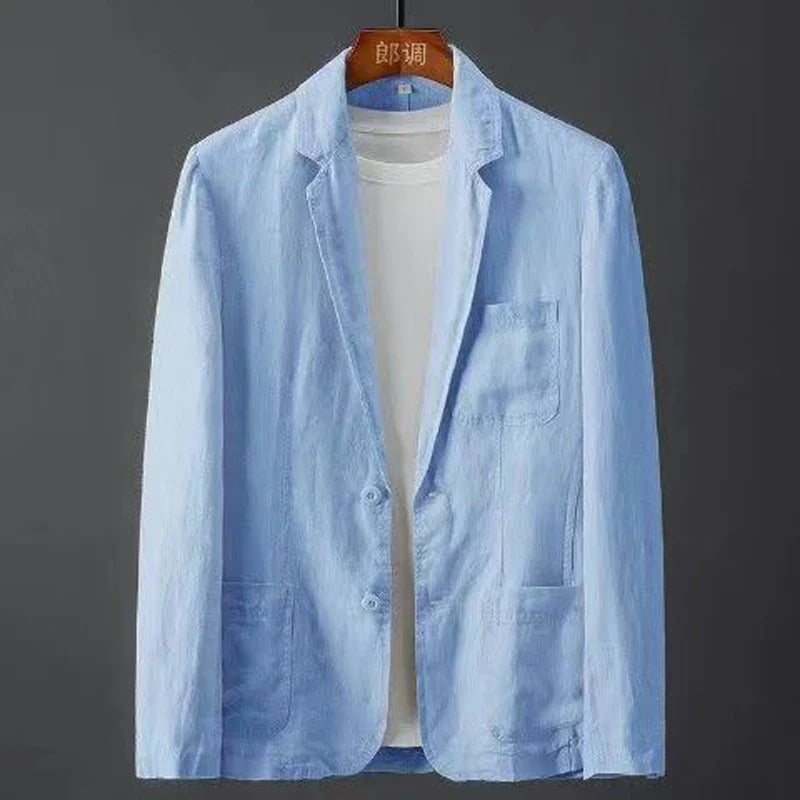 Blazer Hollis Amawinc Pour Hommes En Coton Vintage Lavé Léger Non Doublé Polyvalent Pour Tous Les Jours