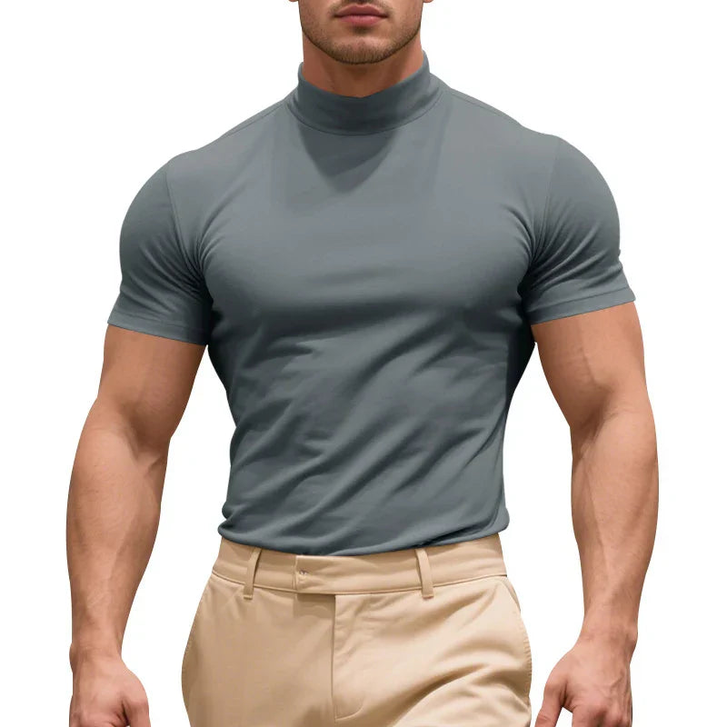 Tee Shirt Slim Fit Caston En Coton Stretch Respirant À Manches Courtes Pour Été Confortable