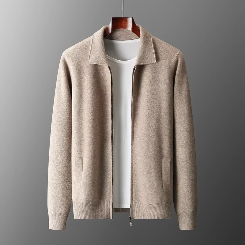 Amawinc Gilet Cardigan Homme En Laine 100 Pour Cent Avec Revers Classique Tricot Pour Une Chaleur Intemporelle