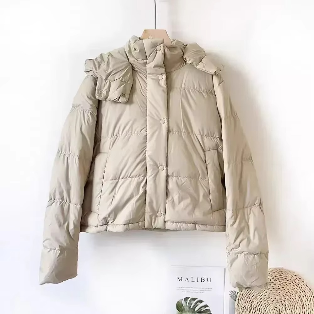 Amawinc Veste Duvet Pour Femmes Hiver Capuche Amovible Manteau Puffer Épais Pour Confort Et Isolation Élevée