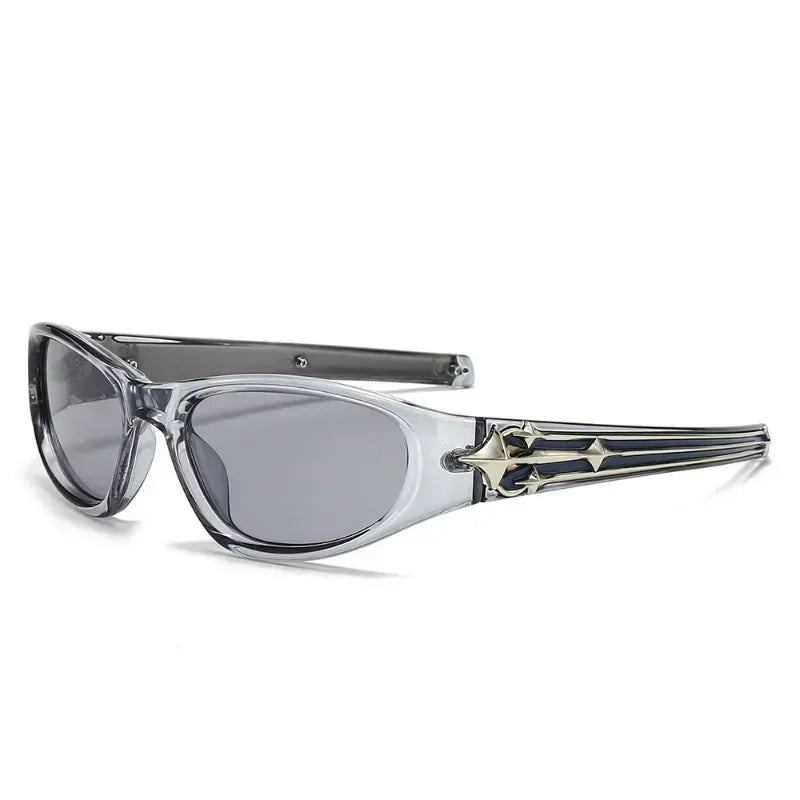 Lunettes De Soleil Streetwear Y2K Vintage Rétro Futuriste Protection UV400 Cadre Wraparound Pour Sport