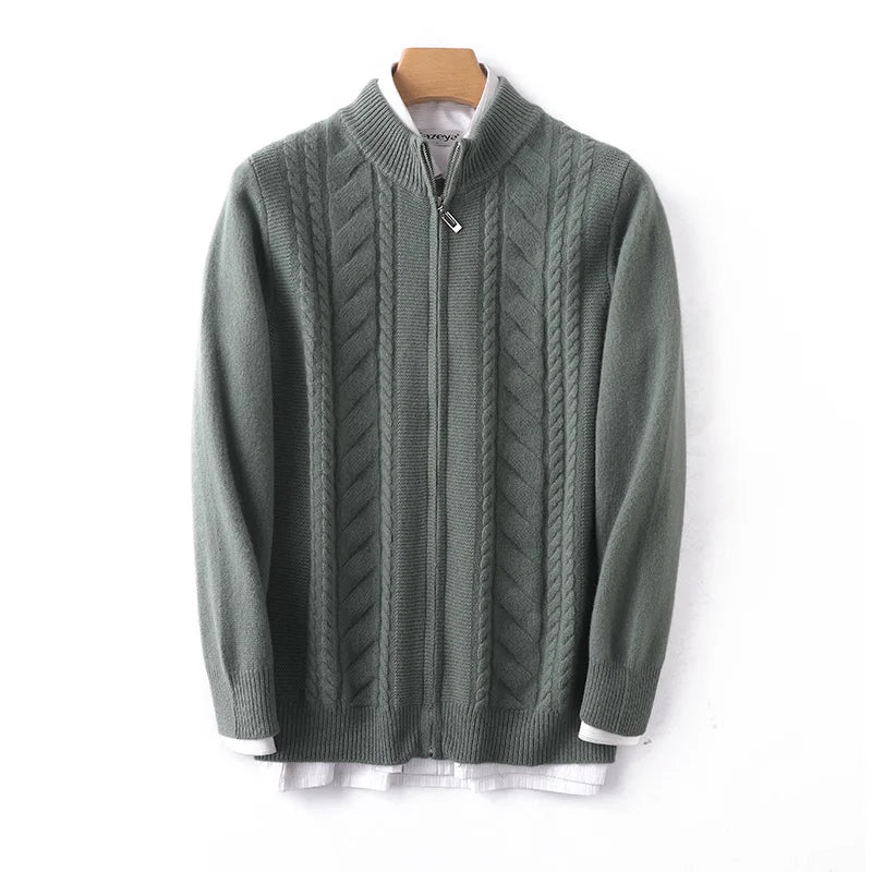 Tricot Col Montant Zippé En Mélange Cachemire Et Laine 35 Pour Cent Cachemire 65 Pour Cent Laine