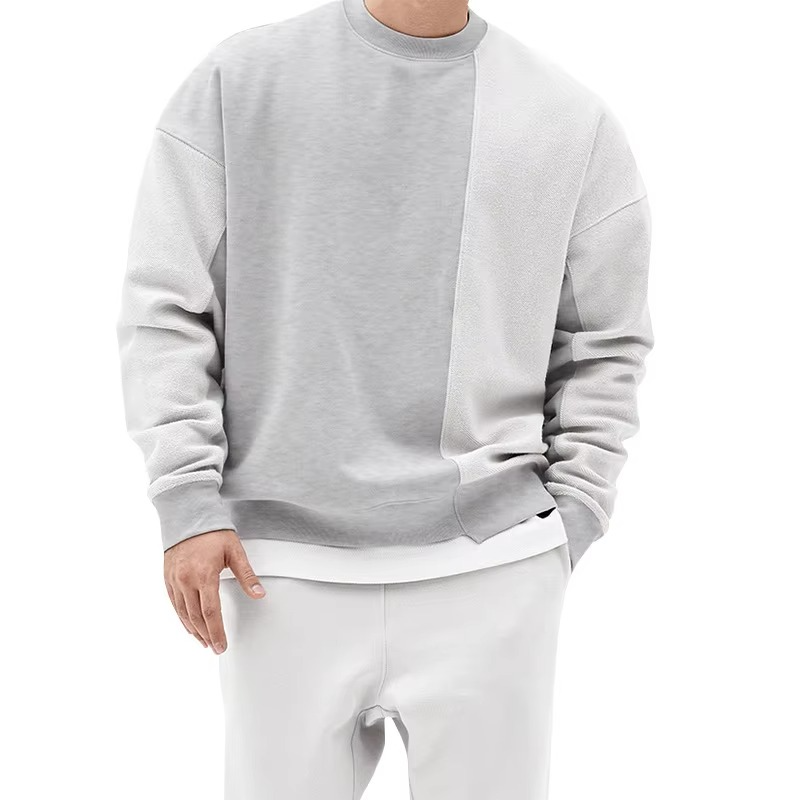Sweat À Capuche Homme Loose Fit Col Rond Manches Longues Pull De Sport Confort Amawinc