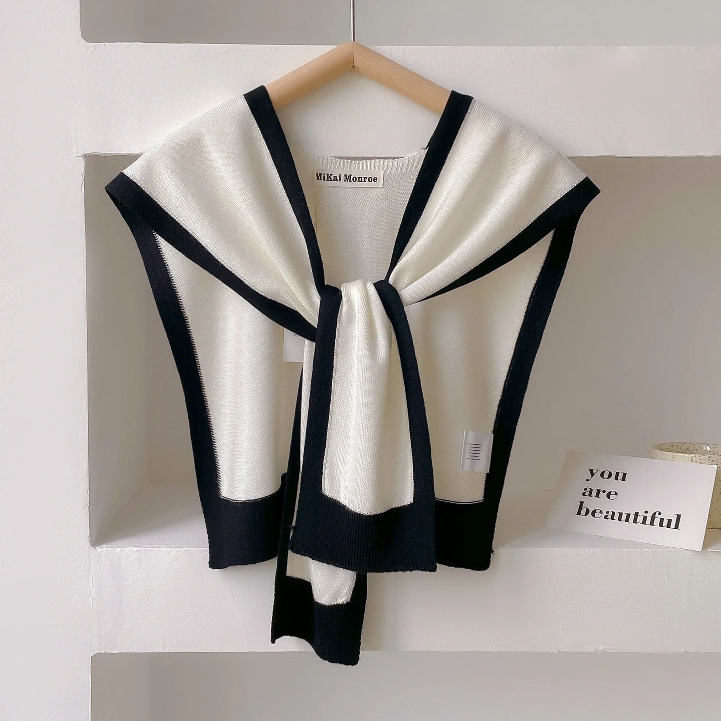 Amawinc Châle À Épaules Rayé En Maille Léger Emma Polyvalent Pour Printemps Et Automne Essentiel