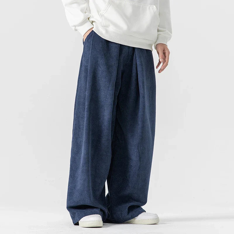 Pantalon De Jogging Oversize En Velours Côtelé Avec Cordon De Serrage Et Trois Poches Pratiques Style Années 90