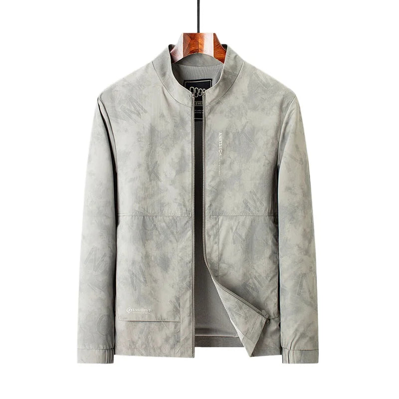 Veste Coupe Vent Skyline Léger Avec Motif Abstrait Discret Pour Style Moderne Et Décontracté En Polyester