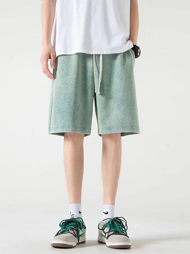 Amawinc Shorts Homme Décontracté En Mélange Coton À Taille Élastique Avec Cordon Pour Confort