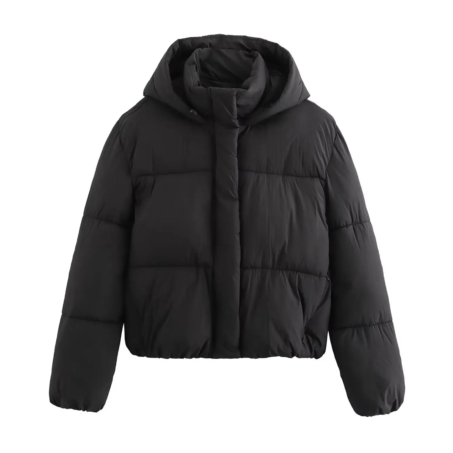 Kaitlyn Veste Puffer Courte À Capuche pour Femme Chaude et Stylée pour Automne Hiver Moderne