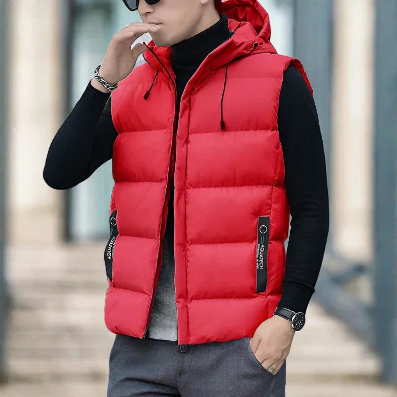 Gilet Matelassé Homme Slim Fit Isolant Avec Capuche Poches Zippées Amawinc Nordisk Flair