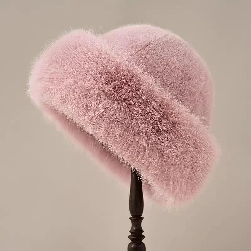 Chapeau En Fourrure Isabella Silhouette Ronde Uni Pour L'Hiver Élégant Et Chaleureux