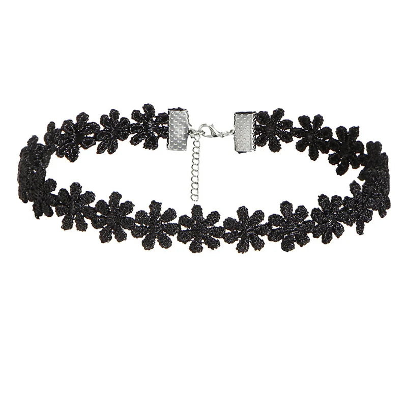 Collier Gothique Eclipse Avec Texture Velours Dentelle Fine Boucle Réglable Pendentifs Imposants Léger Et Confortable