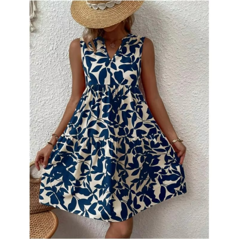Jupe Midi Évasée À Taille Haute Motifs Floraux Pour Femmes Été Léger Confortable