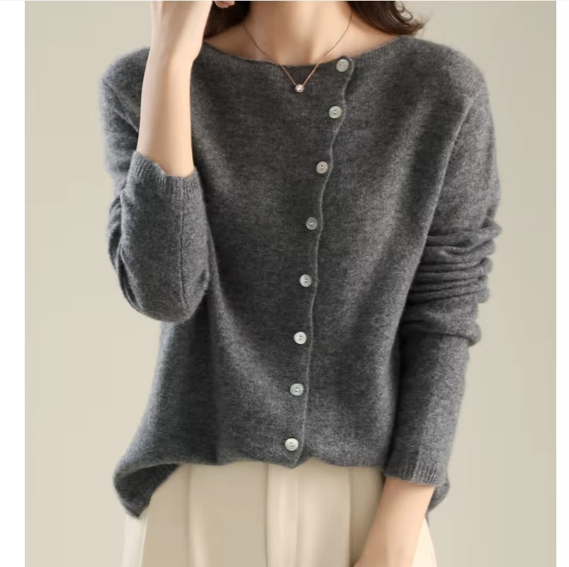 Cardigan En Maille Boutonné Amawinc Pour Femmes Élégant Et Polyvalent Confortable Et Chaleureux Pour Tous Les Jours