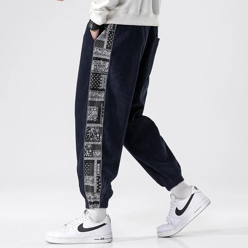 Jogger Velours Côtelé Imprimé Paisley Avec Bandana Sur Le Côté Pour Style 90s Vintage