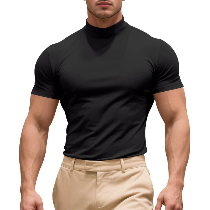 Tee Shirt Slim Fit Caston En Coton Stretch Respirant À Manches Courtes Pour Été Confortable