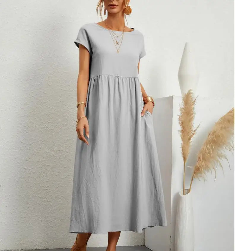 Damen-Midikleid mit komfortabler, strukturierter Brustpartie