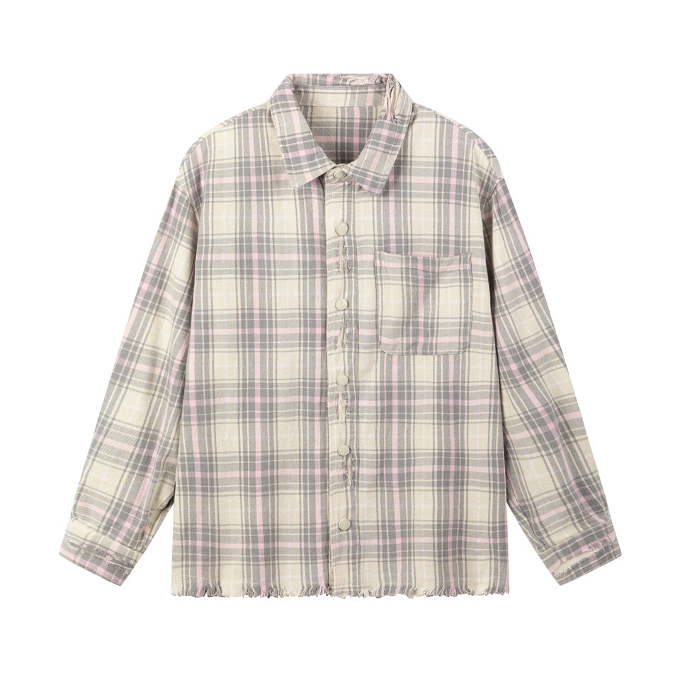 Chemise À Carreaux Tailorée En Coton De Haute Qualité Avec Col Rabattu Pour Look Professionnel Ou Décontracté