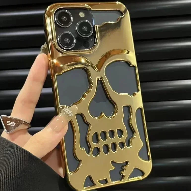 Phantom Edge Coque iPhone Fibre de Carbone Crâne 3D Coupes Précises Protection Robuste Dissipation Thermique