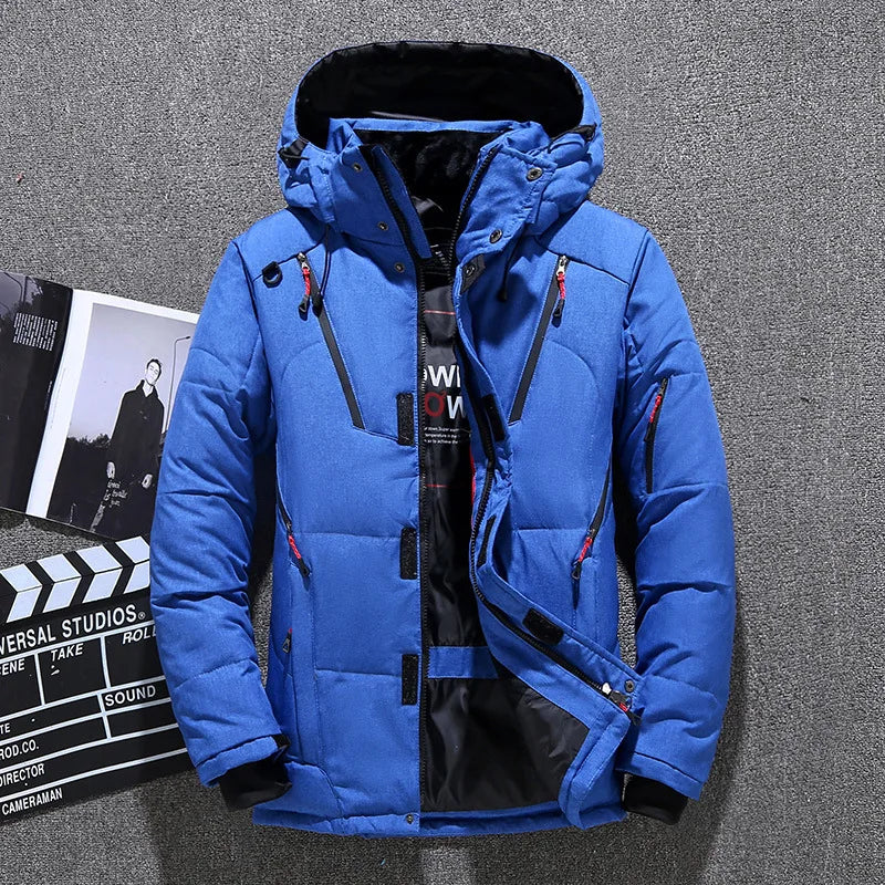 Lukas Herren Winterjacke: Warme, schmale Daunenjacke mit Kapuze