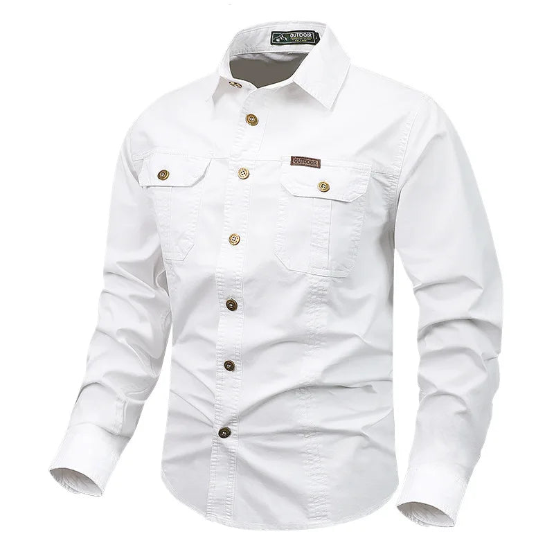 Chemise Homme Gabriel Outdoor Boutonnée Avec Poches Utilitaires Et Tissu Durable Amawinc Pour Randonnée