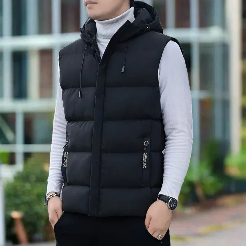 Gilet Matelassé Homme Slim Fit Isolant Avec Capuche Poches Zippées Amawinc Nordisk Flair