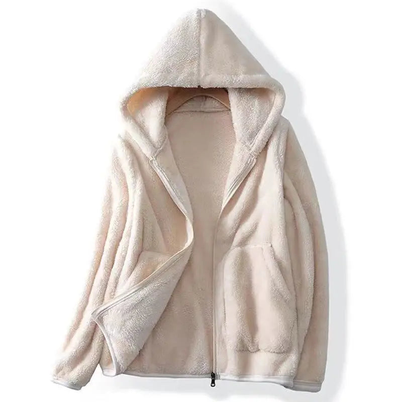 Sweat À Capuche En Polaire Douillette Avec Poche Kangourou Zippée Pour Confort Optimal