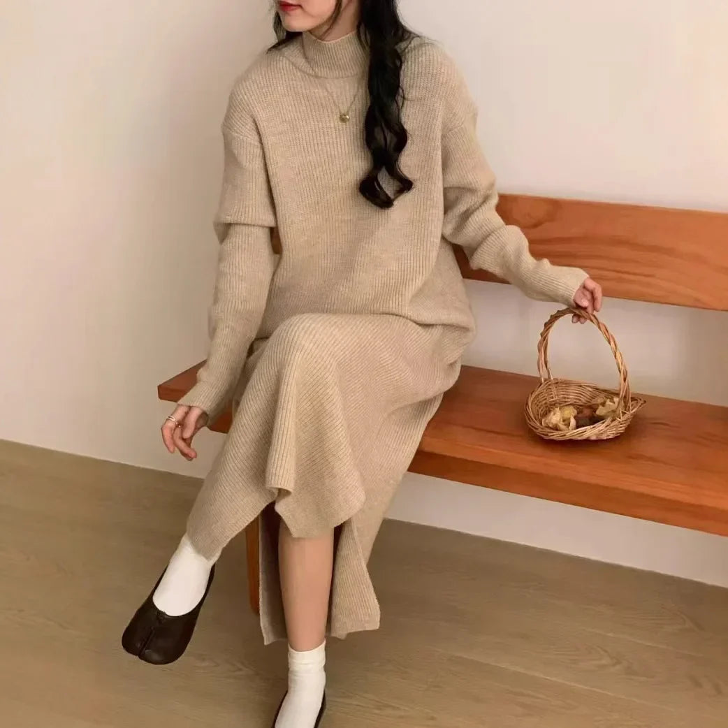 Robe Pull Mila En Maille Confort Automne Hiver Amawinc Douce Et Chaleureuse 100 Pourcent Acrylique