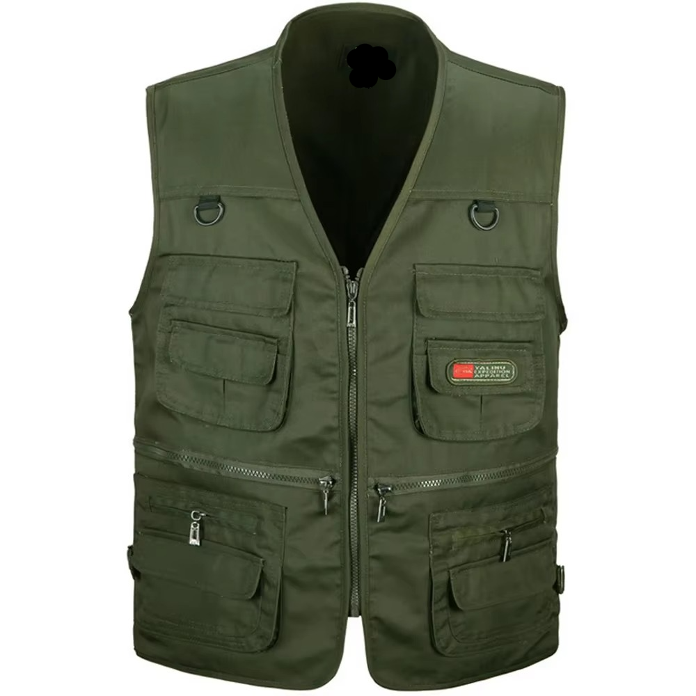 Gilet Homme Multi Poches Léger Pour Activités Outdoor Randonnée Et Pêche Avec Poches Zippées Et Cargo