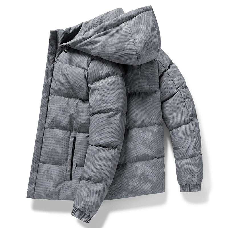 Manteau à Capuche Camouflage Munich Hiver Confortable et Ajusté pour un Style Moderne