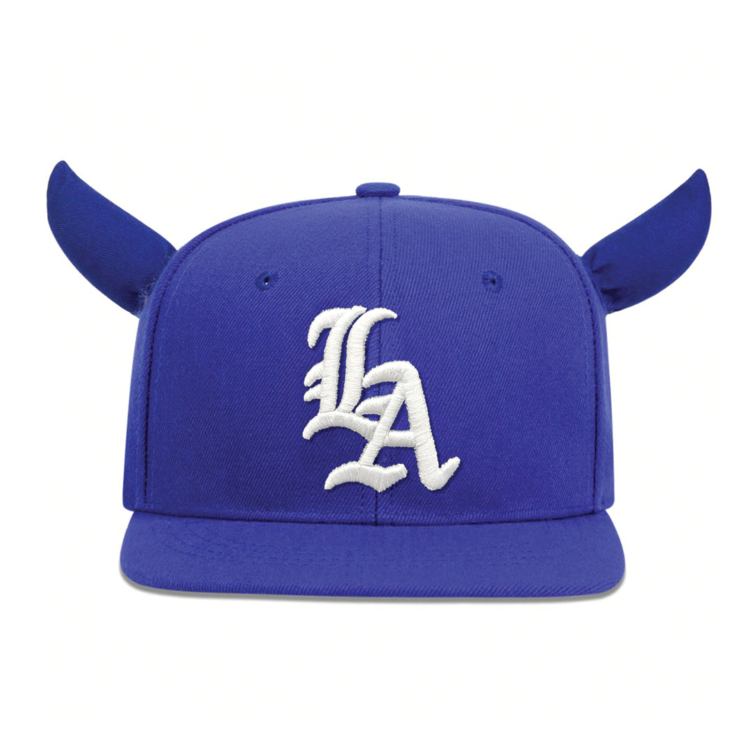 Casquette Snapback L.A. À Cornes Avec Broderie Gothique Et Détail Brodé En Coton Et Polyester Réglable
