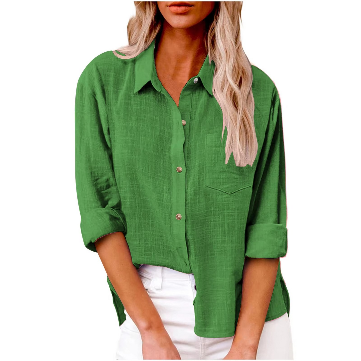 Blouse Décontractée En Coton Lin À Manches Longues Pour Femmes Printemps 2025 Confort Et Élégance
