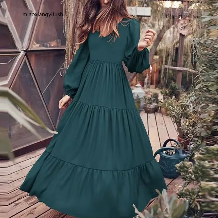 Robe Rétro Ample Avec Encolure V Et Manches Longues Pour Femmes Amawinc Chic Streetwear Coréen Décontracté