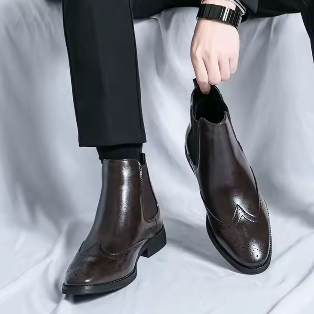 Sebastian Bottes Chelsea Homme Étanches à Tige en PU Doublure Respirante Sans Lacets Semelle Caoutchouc Antidérapante