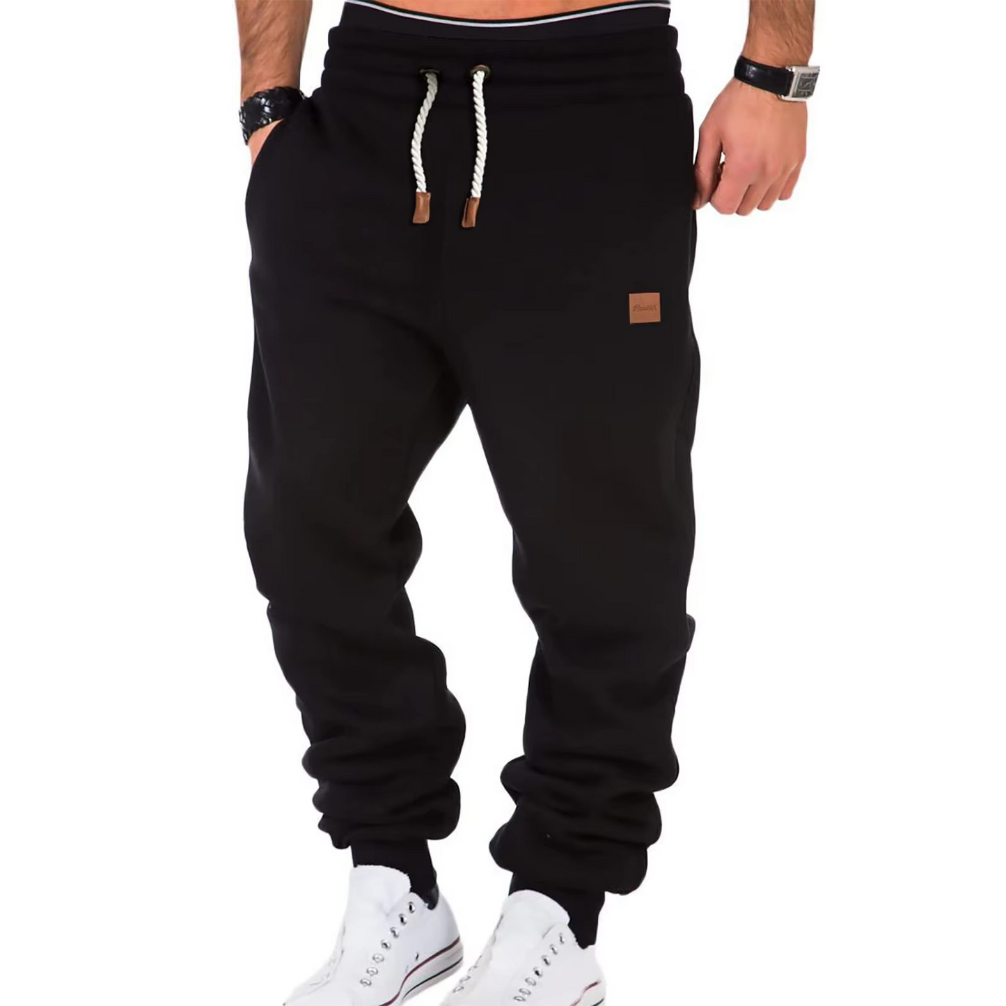 Amawinc Pantalon Jogger Décontracté Homme Avec Doublure Peluche Cordon Réglable Confort Tout Au Long De La Journée