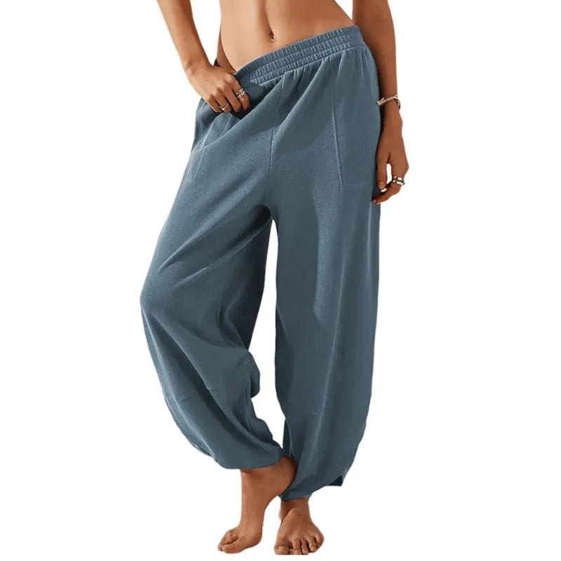 Sophia Pantalon À Jambe Large Évasée Confortable Élastique Léger Pour Printemps Automne