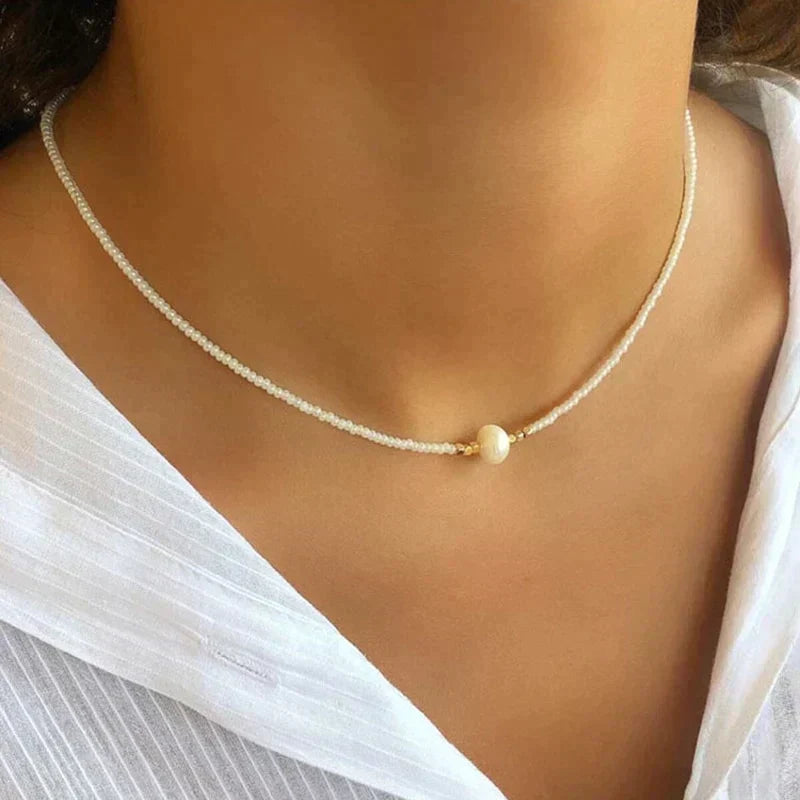 Nora Collier Ras De Cou Perles Perlées Minimaliste Pour Look Quotidien Épuré Élégant