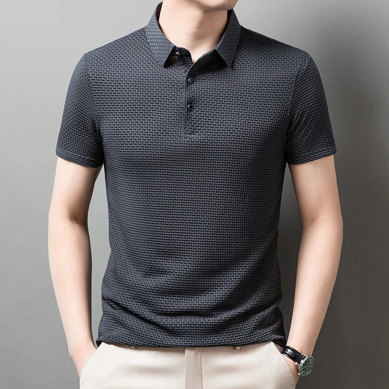 Caedon Polo Respirant Confortable Pour Homme Élégance Décontractée Avec Artisanat Expert