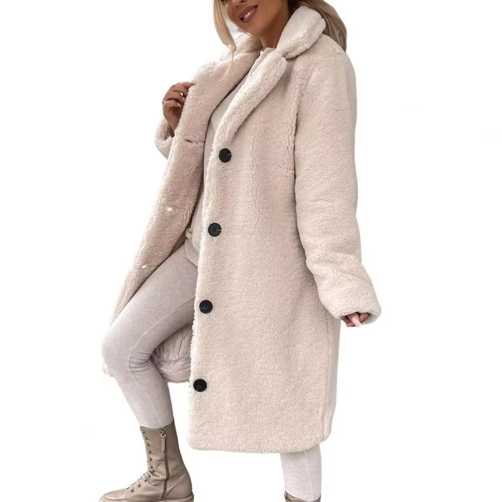 Manteau Trench Long Femme En Fourrure Teddy Synthétique Chaude Oversize Luxe Pour Hiver Confortable