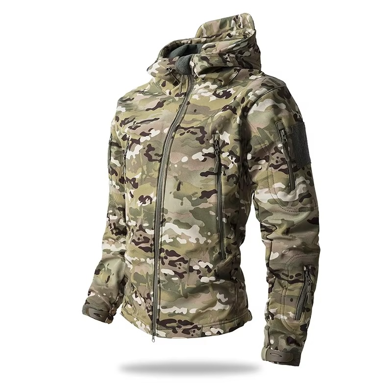 Amawinc Veste Soft Shell Homme Extérieur Polaire Coupe Vent Protection Contre Le Temps Pour Toute La Journée
