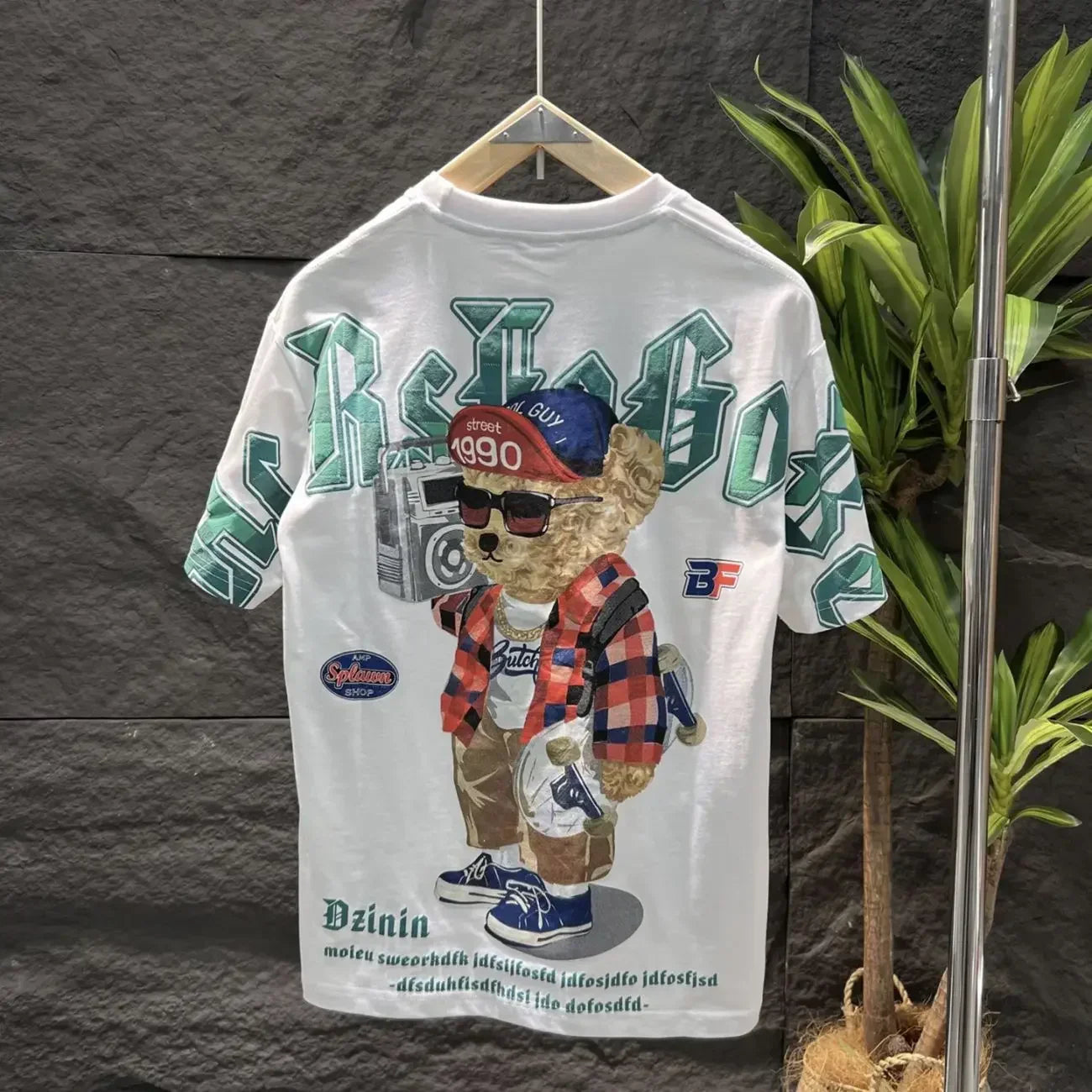 T Shirt Graphique Warped Vandal Oversize Unisexe Vintage Lavé Coton Mélangé Premium Streetwear