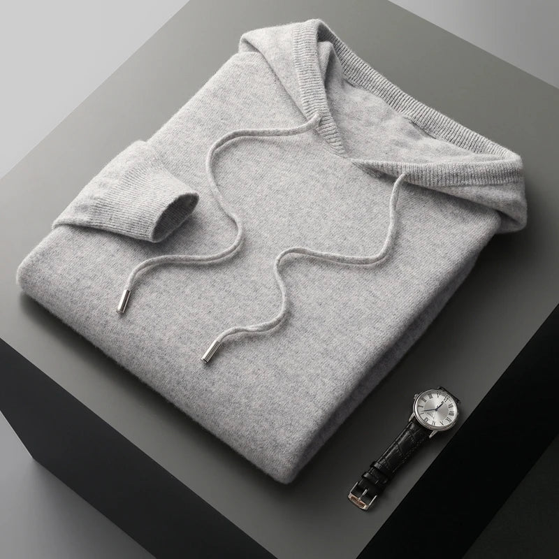 Hoodie En Laine Mérino Pour Homme 100 Pour Cent Léger Chaud Approvisionnement Responsable Durable