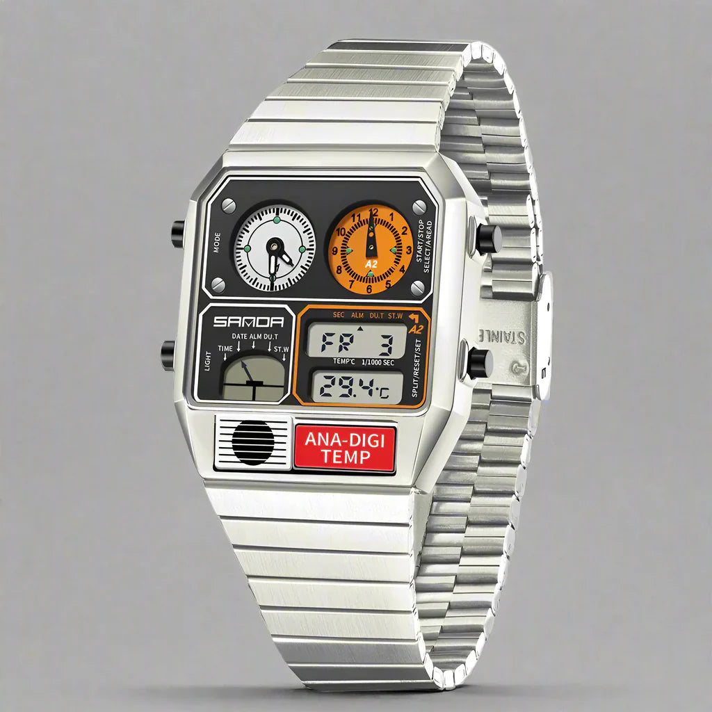 Ferrox Montre En Acier Inoxydable Avec Suivi De Température En Temps Réel Et Affichage Lumineux Étanche
