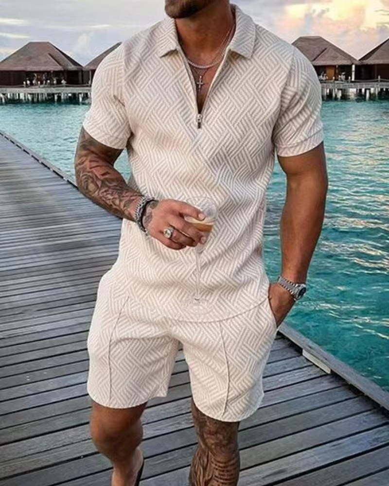 Amawinc Ensemble Polo Hawaïen Et Short Pour Homme Été Imprimé 3D Streetwear Moderne