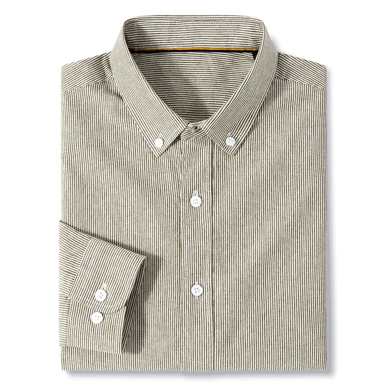 Chemise Oxford en Coton Léger Collection Printemps Slim Fit avec Rayures Verticales et Couleurs Vives